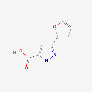 molecular formula C9H8N2O3 B1311474 3-(2-furyl)-1-methyl-1H-pyrazole-5-carboxylic acid CAS No. 859851-00-6