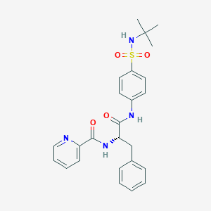 molecular formula C25H28N4O4S B13114786 (S)-N-(1-((4-(N-(tert-Butyl)sulfamoyl)phenyl)amino)-1-oxo-3-phenylpropan-2-yl)picolinamide 