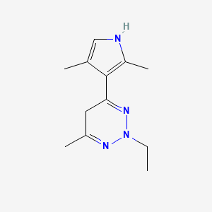 molecular formula C12H18N4 B13114792 4-(2,4-Dimethyl-1H-pyrrol-3-yl)-2-ethyl-6-methyl-2,5-dihydro-1,2,3-triazine 