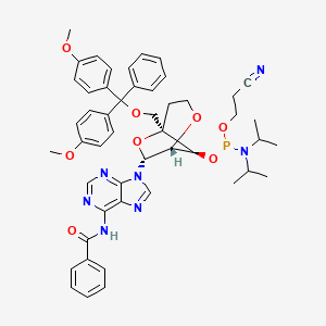 N-[9-[(1R,5R,7R,8S)-5-[[bis(4-methoxyphenyl)-phenylmethoxy]methyl]-8-[2-cyanoethoxy-[di(propan-2-yl)amino]phosphanyl]oxy-2,6-dioxabicyclo[3.2.1]octan-7-yl]purin-6-yl]benzamide