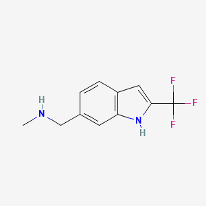 molecular formula C11H11F3N2 B13114839 N-Methyl-1-(2-(trifluoromethyl)-1H-indol-6-yl)methanamine 