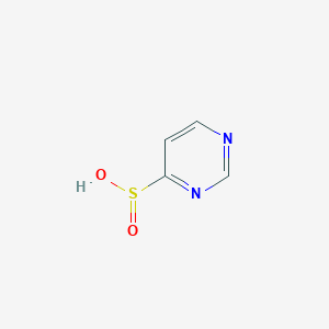 molecular formula C4H4N2O2S B13114872 Pyrimidine-4-sulfinicacid 