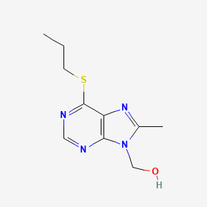 molecular formula C10H14N4OS B13114936 [8-Methyl-6-(propylsulfanyl)-9h-purin-9-yl]methanol CAS No. 42204-37-5