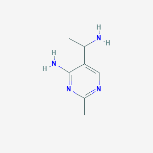 molecular formula C7H12N4 B13114944 5-(1-Aminoethyl)-2-methylpyrimidin-4-amine 