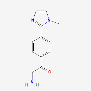 molecular formula C12H13N3O B13115032 2-Amino-1-(4-(1-methyl-1H-imidazol-2-yl)phenyl)ethanone 