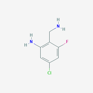 molecular formula C7H8ClFN2 B13115040 2-(Aminomethyl)-5-chloro-3-fluoroaniline 