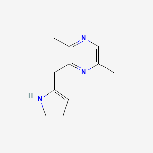 molecular formula C11H13N3 B13115077 Pyrazine, 2-(2-pyrrylmethyl)-3,6-dimethyl 