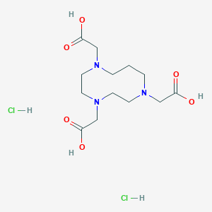 molecular formula C13H25Cl2N3O6 B13115122 2-[4,7-Bis(carboxymethyl)-1,4,7-triazecan-1-yl]acetic acid;dihydrochloride 