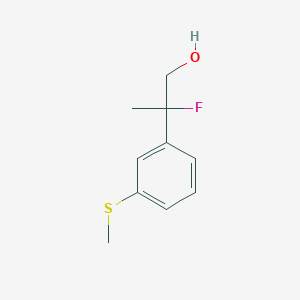 molecular formula C10H13FOS B13115227 2-Fluoro-2-(3-(methylthio)phenyl)propan-1-ol 