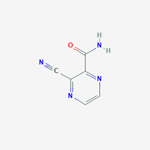 molecular formula C6H4N4O B13115246 3-Cyanopyrazine-2-carboxamide CAS No. 66505-29-1