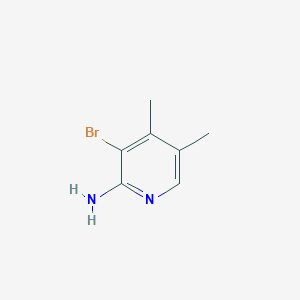 molecular formula C7H9BrN2 B13115259 3-Bromo-4,5-dimethylpyridin-2-amine 