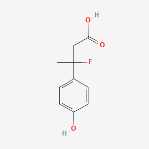 molecular formula C10H11FO3 B13115276 3-Fluoro-3-(4-hydroxyphenyl)butanoicacid 