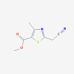 molecular formula C8H8N2O2S B13115290 Methyl2-(cyanomethyl)-4-methylthiazole-5-carboxylate 