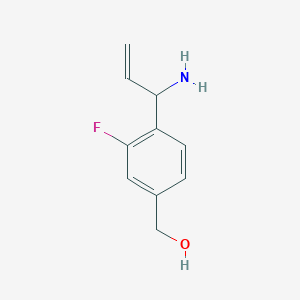 molecular formula C10H12FNO B13115372 (4-(1-Aminoallyl)-3-fluorophenyl)methanol 