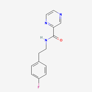 molecular formula C13H12FN3O B13115378 N-(4-Fluorophenethyl)pyrazine-2-carboxamide 