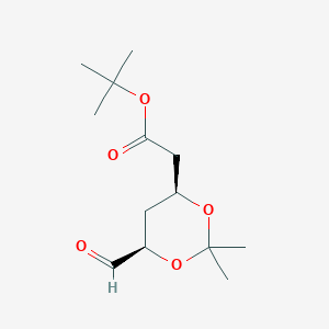 molecular formula C13H22O5 B13115380 tert-butyl 2-[(4S,6R)-6-formyl-2,2-dimethyl-1,3-dioxan-4-yl]acetate 