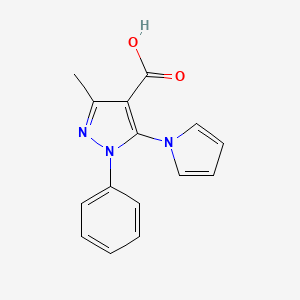 B1311540 3-Methyl-1-phenyl-5-(1H-pyrrol-1-yl)-1H-pyrazole-4-carboxylic acid CAS No. 958990-05-1