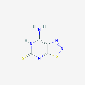 molecular formula C4H3N5S2 B13115452 7-Aminothiadiazolo[5,4-d]pyrimidine-5-thiol CAS No. 62871-67-4