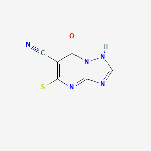 molecular formula C7H5N5OS B13115504 5-(Methylsulfanyl)-7-oxo-1,7-dihydro[1,2,4]triazolo[1,5-a]pyrimidine-6-carbonitrile CAS No. 5545-36-8