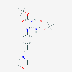 tert-butyl N-[N-[(2-methylpropan-2-yl)oxycarbonyl]-N'-[4-(2-morpholin-4-ylethyl)phenyl]carbamimidoyl]carbamate