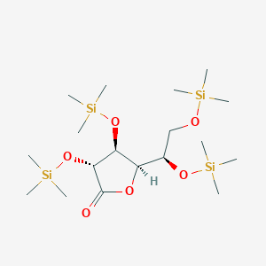 molecular formula C18H42O6Si4 B13115528 (3R,4S,5R)-5-((R)-2,2,7,7-Tetramethyl-3,6-dioxa-2,7-disilaoctan-4-yl)-3,4-bis((trimethylsilyl)oxy)dihydrofuran-2(3H)-one 