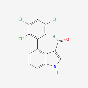 molecular formula C15H8Cl3NO B13115550 4-(2,3,5-Trichlorophenyl)-1H-indole-3-carbaldehyde 