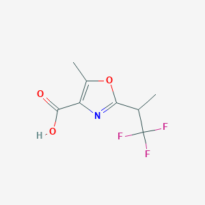 molecular formula C8H8F3NO3 B13115589 5-Methyl-2-(1,1,1-trifluoropropan-2-yl)-1,3-oxazole-4-carboxylic acid 