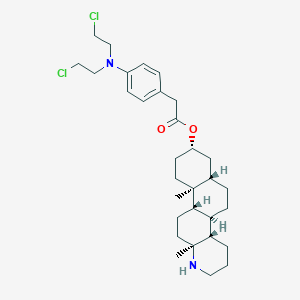 molecular formula C31H46Cl2N2O2 B131156 3-Hydroxy-17-aza-D-homoandrostan-4-N,N-bis(2-chloroethyl)aminophenylacetate CAS No. 146678-51-5