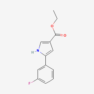 molecular formula C13H12FNO2 B13115673 Ethyl 5-(3-fluorophenyl)-1H-pyrrole-3-carboxylate 