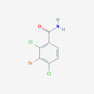 molecular formula C7H4BrCl2NO B13115831 3-Bromo-2,4-dichlorobenzamide 