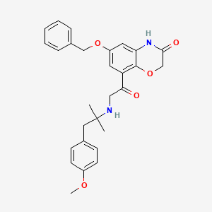 6-(Benzyloxy)-8-(2-((1-(4-methoxyphenyl)-2-methylpropan-2-yl)amino)acetyl)-2H-benzo[b][1,4]oxazin-3(4H)-one