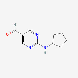 molecular formula C10H13N3O B13115983 2-(Cyclopentylamino)pyrimidine-5-carbaldehyde 