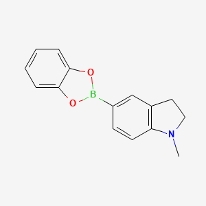 molecular formula C15H14BNO2 B13116039 5-(Benzo[d][1,3,2]dioxaborol-2-yl)-1-methylindoline 