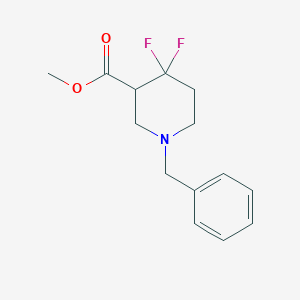 molecular formula C14H17F2NO2 B13116068 Methyl1-benzyl-4,4-difluoropiperidine-3-carboxylate 