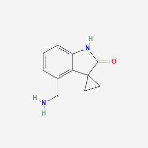 molecular formula C11H12N2O B13116073 4'-(Aminomethyl)spiro[cyclopropane-1,3'-indolin]-2'-one 