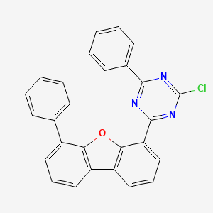 molecular formula C27H16ClN3O B13116084 2-Chloro-4-phenyl-6-(6-phenyldibenzo[b,d]furan-4-yl)-1,3,5-triazine 