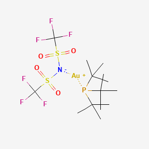 molecular formula C14H27AuF6NO4PS2 B13116087 bis(trifluoromethylsulfonyl)azanide;gold(1+);tritert-butylphosphane 