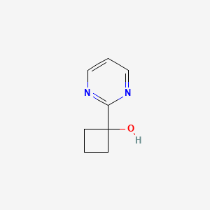 molecular formula C8H10N2O B13116108 1-(Pyrimidin-2-yl)cyclobutanol CAS No. 53342-28-2