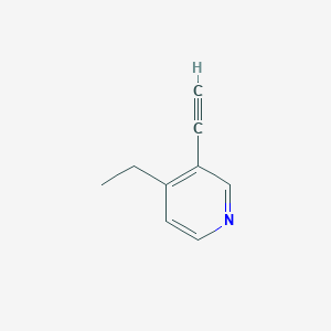 molecular formula C9H9N B13116160 4-Ethyl-3-ethynylpyridine 