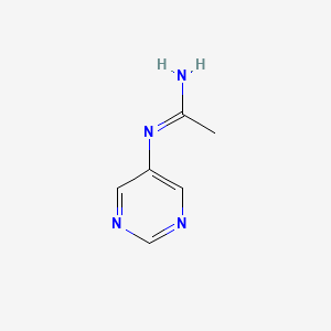 molecular formula C6H8N4 B13116181 N-(pyrimidin-5-yl)acetimidamide 