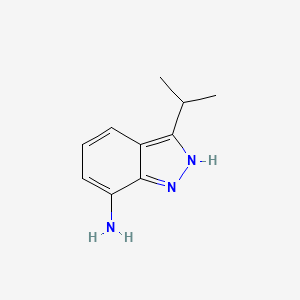 molecular formula C10H13N3 B13116189 3-Isopropyl-2H-indazol-7-amine 