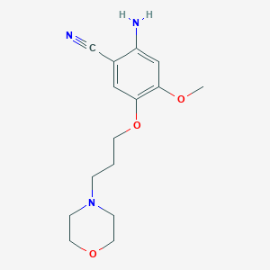 molecular formula C15H21N3O3 B1311619 2-氨基-4-甲氧基-5-(3-吗啉代丙氧基)苯甲腈 CAS No. 675126-27-9