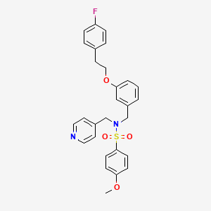 N-(3-(4-Fluorophenethoxy)benzyl)-4-methoxy-N-(pyridin-4-ylmethyl)benzenesulfonamide