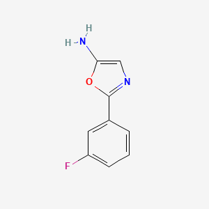 molecular formula C9H7FN2O B13116253 2-(3-Fluorophenyl)oxazol-5-amine 