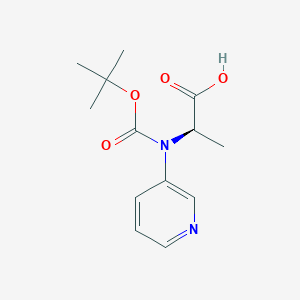 molecular formula C13H18N2O4 B13116259 (R)-2-((tert-Butoxycarbonyl)(pyridin-3-yl)amino)propanoic acid 