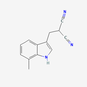 molecular formula C13H11N3 B13116269 2-((7-Methyl-1H-indol-3-yl)methyl)malononitrile 