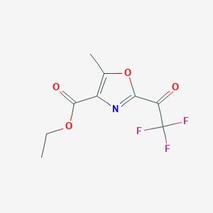 molecular formula C9H8F3NO4 B13116272 Ethyl5-methyl-2-(2,2,2-trifluoroacetyl)oxazole-4-carboxylate 