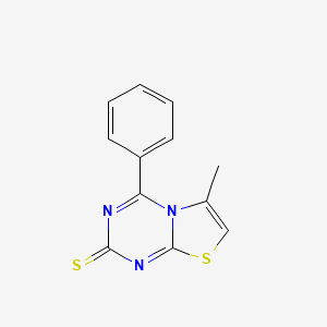 molecular formula C12H9N3S2 B13116321 6-Methyl-4-phenyl-2H-[1,3]thiazolo[3,2-a][1,3,5]triazine-2-thione CAS No. 89012-20-4