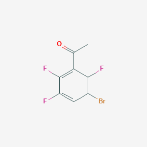 molecular formula C8H4BrF3O B13116348 1-(3-Bromo-2,5,6-trifluorophenyl)ethanone 