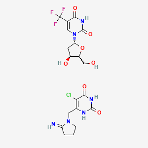 molecular formula C19H22ClF3N6O7 B13116350 Tipiracil-trifluridine 